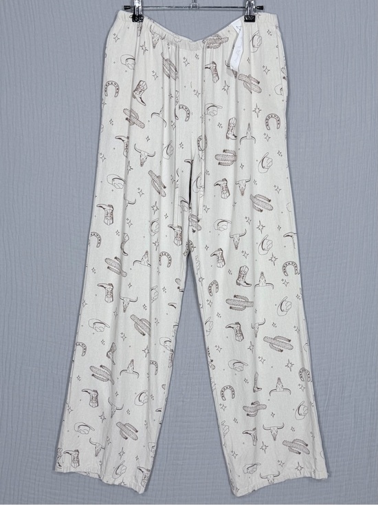 Cali1850 Pants - Cali 1850 Western Print Linen Blend Drawstring Lounge Pants Medium